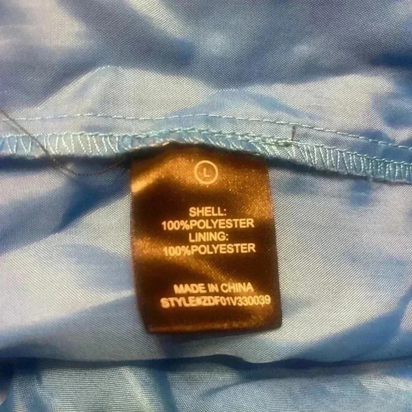 Nova Men Santa Rosa Textured Cropped button up shirt in pink & blue EUC size LG - Picture 6 of 7